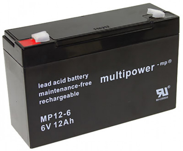 Blei-Akku Multipower MP12-6, 6 Volt, 12 Ah