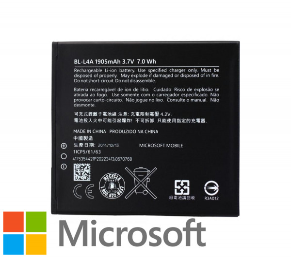 Akku Original Microsoft für Lumia 535, Typ BL-L4A, 1905mAh, 3.7V