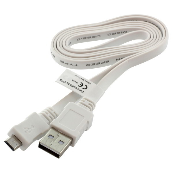 Datenkabel USB- / Micro-USB-Anschluss mit Flachkabel, 0.95 m