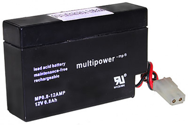Blei-Akku Multipower MP0.8-12AMP, 12 Volt, 0,8 Ah