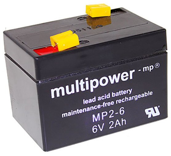 Blei-Akku Multipower MP2-6, 6 Volt, 2 Ah